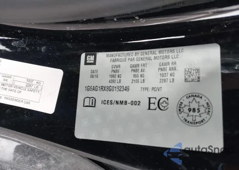 2016 Cadillac Ats Turbo Standard z USA, uszkodzony, nr VIN 1G6AG1RX8G0192349